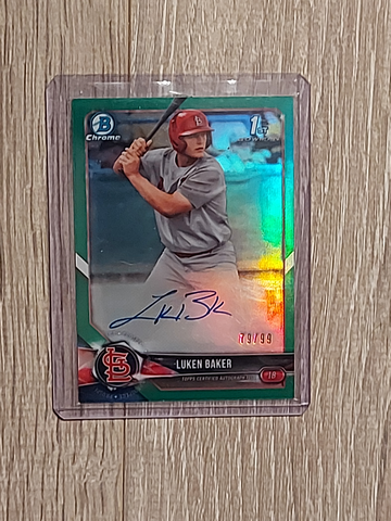 2018 Bowman Luken Baker Green Refractor Auto