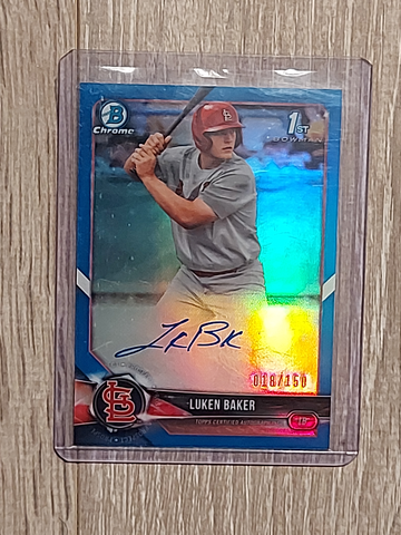 2018 Bowman Luken Baker Blue Refractor Auto