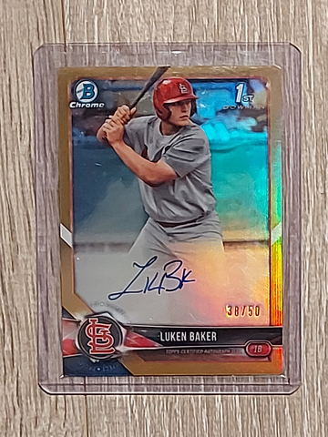 2018 Bowman Luken Baker Gold Refractor Auto