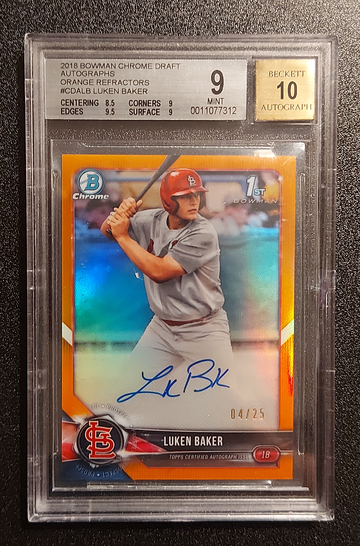 2018 Bowman Luken Baker Orange Refractor Auto 