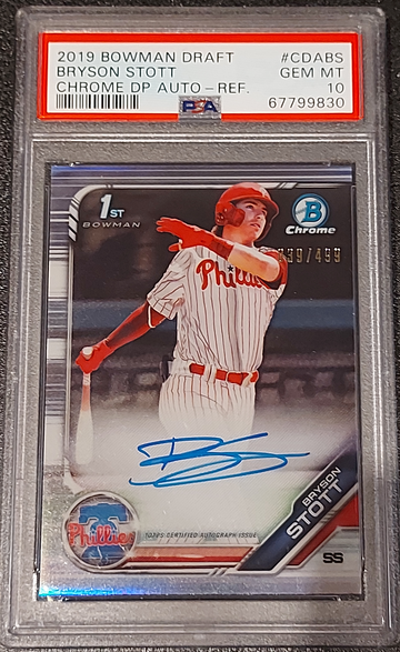 2019 Bowman Bryson Stott Refractor Auto PSA 10