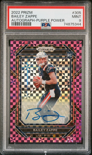 2022 Panini Prizm Zappe Purple Power Prizm Auto
