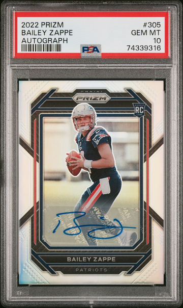 2022 Panini Prizm Zappe Silver Prizm Auto