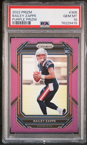 2022 Panini Prizm Zappe Purple Prizm Auto