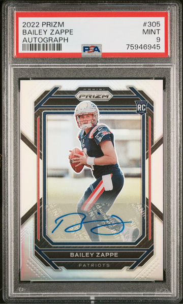 2022 Panini Prizm Zappe Silver Auto