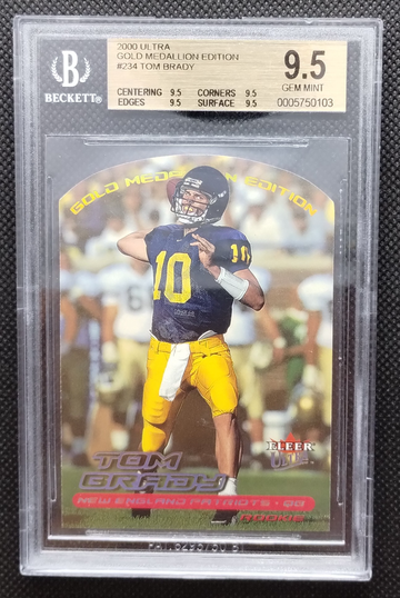 2000 Fleer Ultra Gold Medallion Tom Brady BGS 9.5