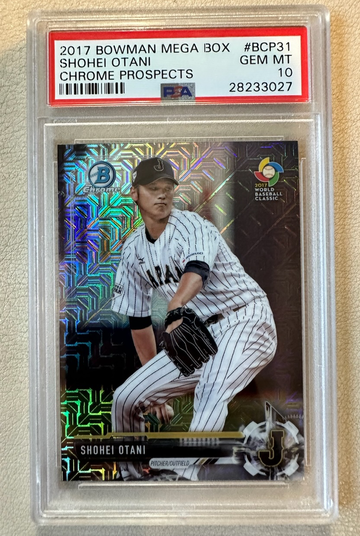 PSA 10 Shohei Otani 2017 Bowman Mega Box Refractors Chrome Prospect Rookie Card