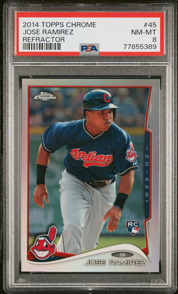 2014 Topps Chrome #45 Jose Ramirez Refractor RC PSA 8