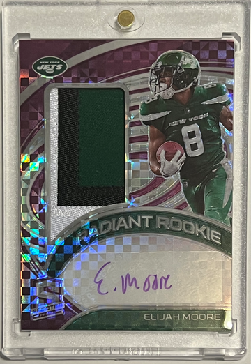 2020-21 Panini Spectra Football Elijah Moore Radiant Rookie RPA Patch Auto /30