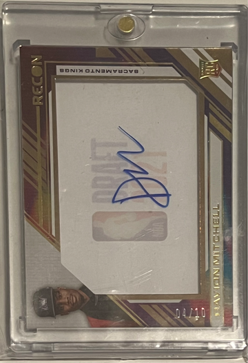 2021-22 Panini Recon DAVION MITCHELL Draft Night Acetate Gold Auto /10 Kings RC
