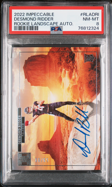 2022 Panini Impeccable Desmond Ridder Rookie Landscape Auto /99 PSA 8 Falcons