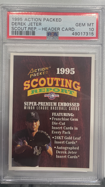 1995 Derek Jeter RARE Rookie - pop 10 - Action Packed - PSA 10