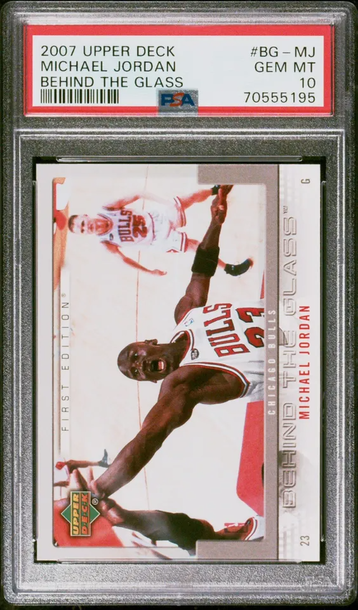 2007 Upper Deck UD Behind the Glass BG-MJ Michael Jordan Chicago Bulls PSA 10 Gem Mint