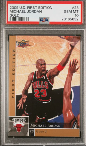 2009 Upper Deck UD First Edition Gold 23 Michael Jordan Chicago Bulls PSA 10 Gem Mint