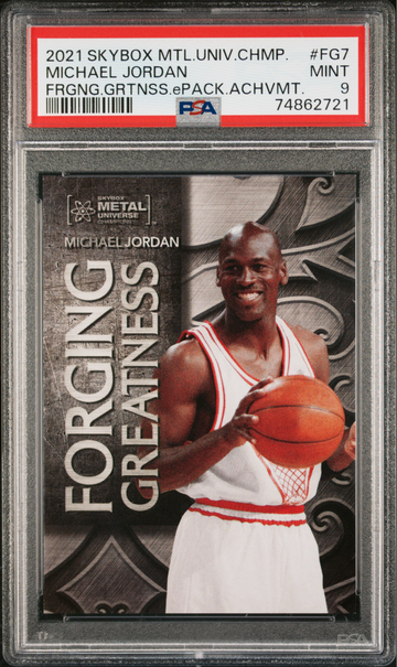 2021 Upper Deck UD SkyBox Metal Universe Champions Forging Greatness ePack Achievement FG-7 Michael Jordan Mint 9