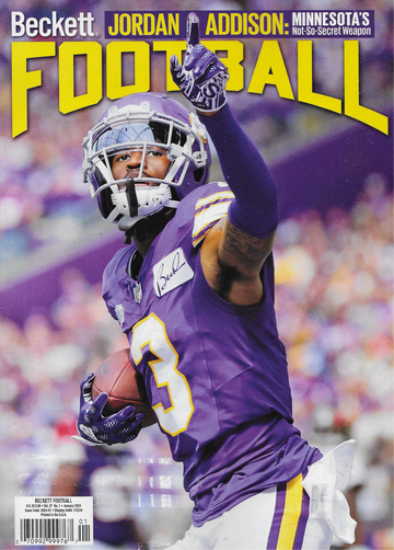 Beckett Football Card Monthly Price Guide Magazine January 2024 Jordan Addison Minnesota Vikings