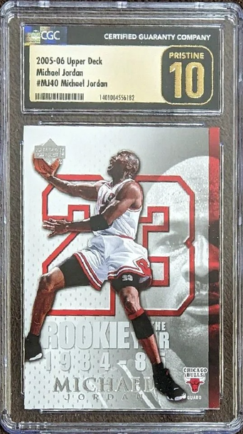 2005-06 Upper Deck UD Rookie of Year 1984-85 MJ40 Michael Jordan Chicago Bulls CGC 10 Gem Mint Pristine Black Gold Label