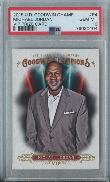 2018 Upper Deck UD Goodwin Champions VIP Prize Card P4 Michael Jordan PSA 10 Gem Mint