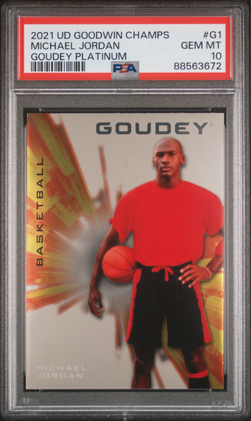 2021 Upper Deck UD Goodwin Champions Goudey Platinum G1 Michael Jordan PSA 10 Gem Mint 