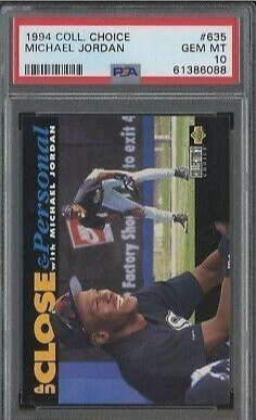 1994 Upper Deck Collector's Choice Up Close & Personal 635 Michael Jordan Chicago White Sox PSA 10 Gem-Mint