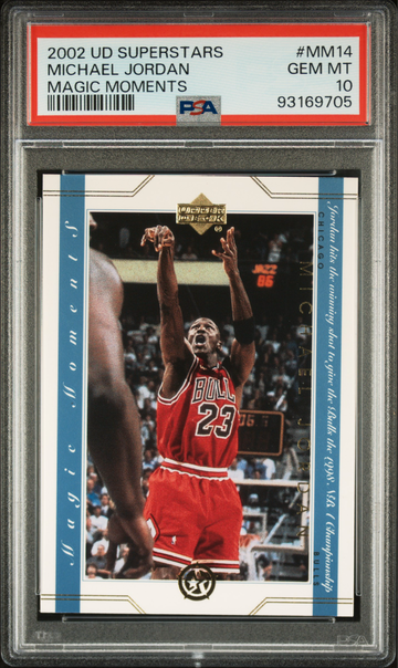 2002 Upper Deck UD Superstars Magic Moments MM14 Michael Jordan Chicago Bulls PSA 10 Gem Mint