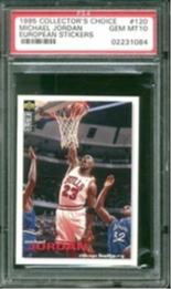 1995 Upper Deck UD Collector's Choice European Sticker 120 Michael Jordan Chicago Bulls PSA 10 Gem Mint