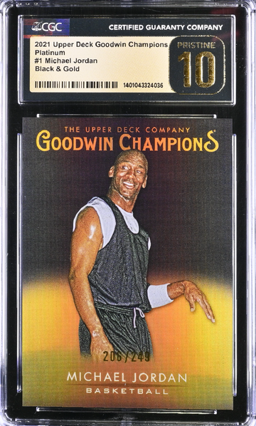 2021 Upper Deck UD Goodwin Champions Black & Gold 1 # 206/249 Michael Jordan CGC 10 Gem Mint Pristine Label