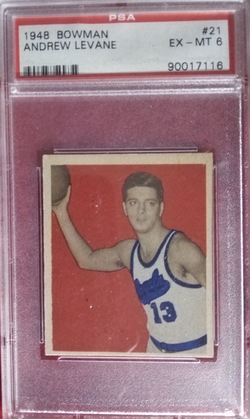1948 Bowman 21 Andrew Fuzzy Levane Rookie Card RC Rochester Royals PSA 6 EX-MT Excellent Mint