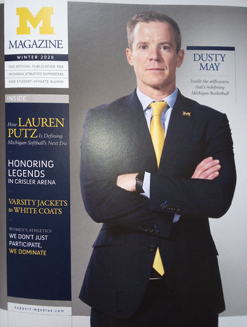 University of Michigan 〽️Wolverines Athletics Magazine Winter 2026 Basketball 🏀 Head Coach Dusty May