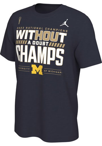 $30 New 2023 NCAA Football National Champs Nike Air Jordan Official Locker Room T Shirt Michigan 〽️ Wolverines Size XL