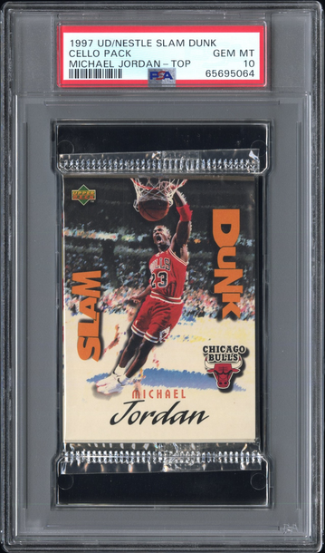 1997 Upper Deck UD Nestle Slam Dunk 22 Cello Sealed Pack Michael Jordan Chicago Bulls on Top PSA 10 Gem Mint