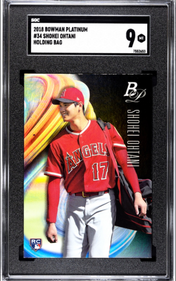 2018 Bowman Platinum Shohei Ohtani Carrying Bag SP #34 SGC 9 