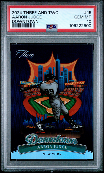 2024 PANINI THREE & TWO DOWNTOWN #15 AARON JUDGE PSA 10