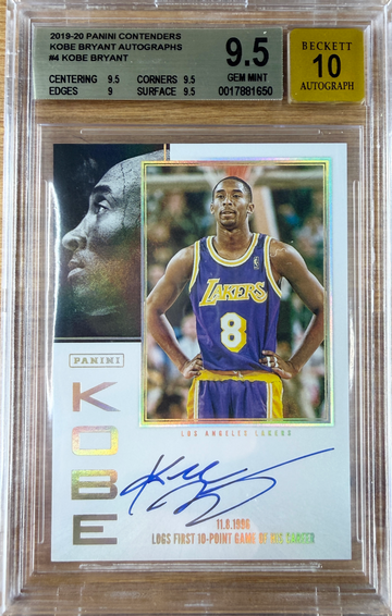 2019 Panini Contenders Kobe Bryant Autographs #4 BGS 9.5/10 Auto