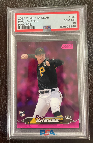 2024 TOPPS STADIUM CLUB PINK FOIL #237 PAUL SKENES RC ROOKIE PSA 10