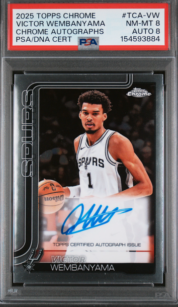2025 TOPPS CHROME VICTOR WEMBANYAMA ON CARD AUTO LICENSED GREAT AUTOGRAPH SPURS