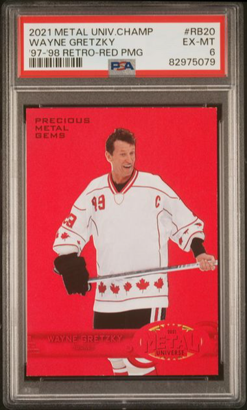 2021 Metal Universe Wayne Gretzky Retro Red PMG /100