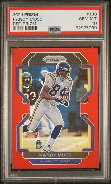 2021 Prizm Randy Moss Retail Red SSP PSA 10