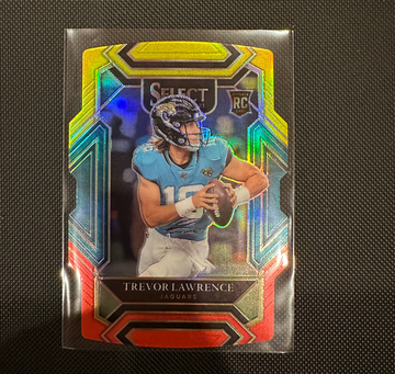 Trevor Lawrence 2021 Select Red-Yellow Club Level Rookie RC Die-Cut Jaguars