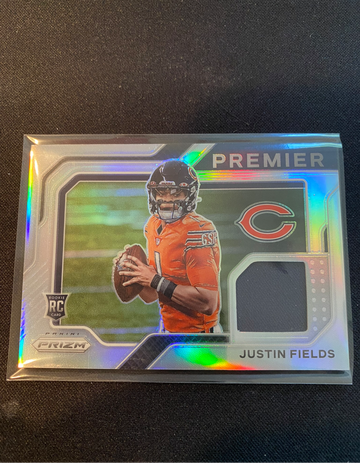 2021 PANINI PRIZM Justin Fields SILVER PREMIER ROOKIE JERSEY PATCH PJ-4 