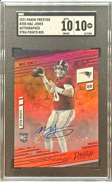 2021 Panini Prestige MAC JONES ROOKIE AUTO Xtra Points RED SGC 10 GEM MINT