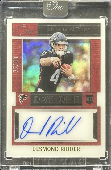 2022 Panini One DESMOND RIDDER Day One ROOKIE AUTO /99 Falcons #117