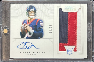 2021 National Treasures DAVIS MILLS RPA ROOKIE PATCH AUTO /25 #CRS-DM TEXANS RC