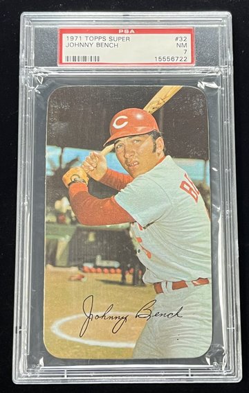 1971 Topps Super JOHNNY BENCH #32 PSA 7 CINCINNATI REDS HOF