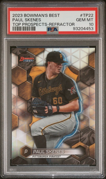 Paul Skenes 2023 Bowman's Best Top Prospects Refractor PSA 10 Gem Mint