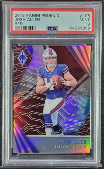 2018 Panini Phoenix #105 Josh Allen Red Prizm RC Rookie 263/299 PSA 9 MINT Bills