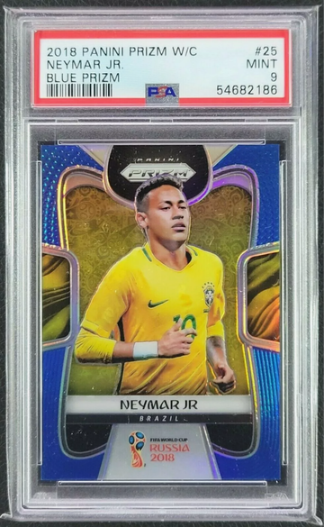 2018 Panini Prizm World Cup #25 Neymar Jr. Blue Prizm /199 PSA 9 MINT Brazil