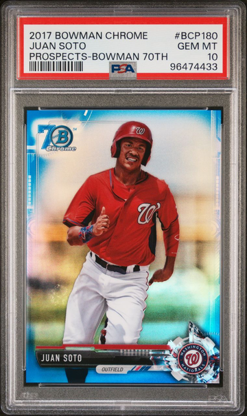 2017 Bowman Chrome Prospects Juan Soto Bowman 70th PSA 10 low pop
