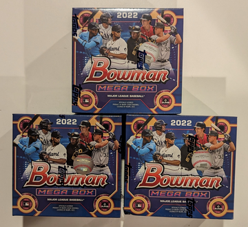 (3) 2022 Bowman Chrome Sealed Mega Box lot Elly