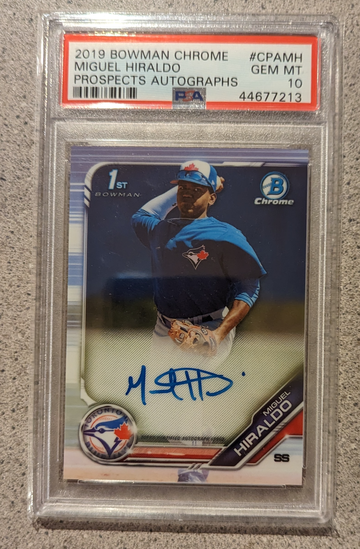 2019 Bowman Chrome Miguel Hiraldo Rookie Auto PSA 10